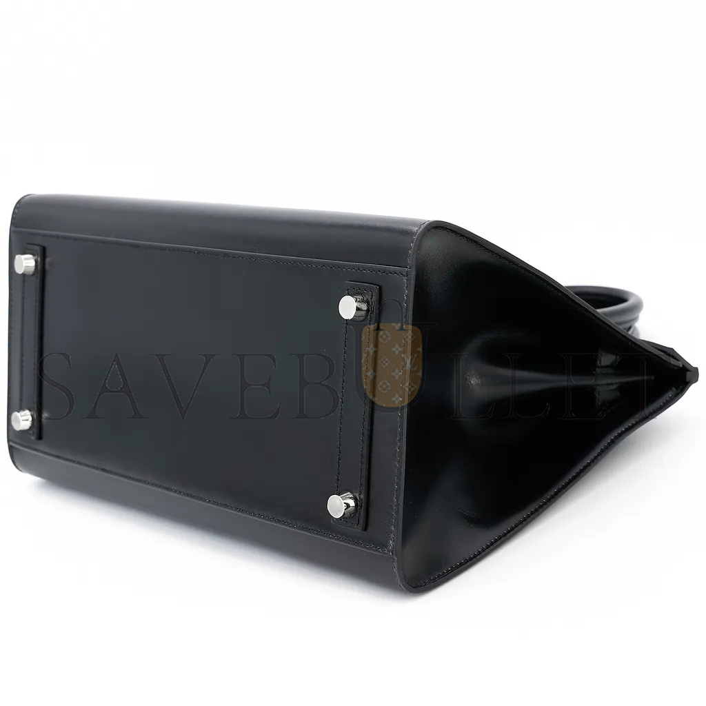 H**mes birkin 30 box leather black silver buckle h029281ck89 (30*22*15cm)